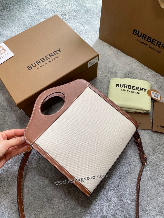 Burberry專門店新款小號撲克包 巴寶莉帆布托特包手提肩背女包 yxb1091